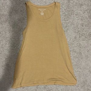 Yellow ribbed tank top